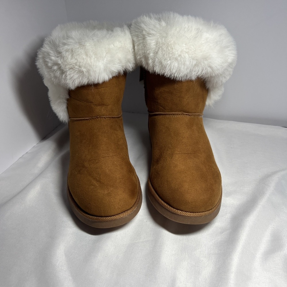 Juicy Couture King Brown Cognac Faux Fur Winter Boots Size 7.5